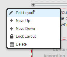 Edit layout menu